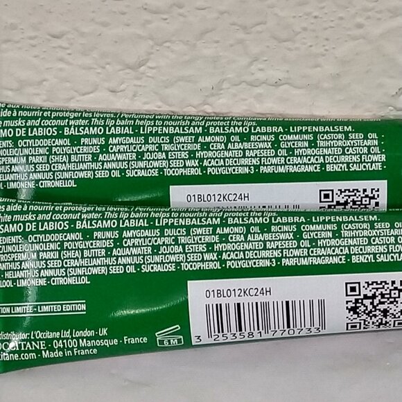 L'Occitane Limited Edition Combawa Melting Lip Balm 12 ML X 2 NEW - Picture 3 of 4